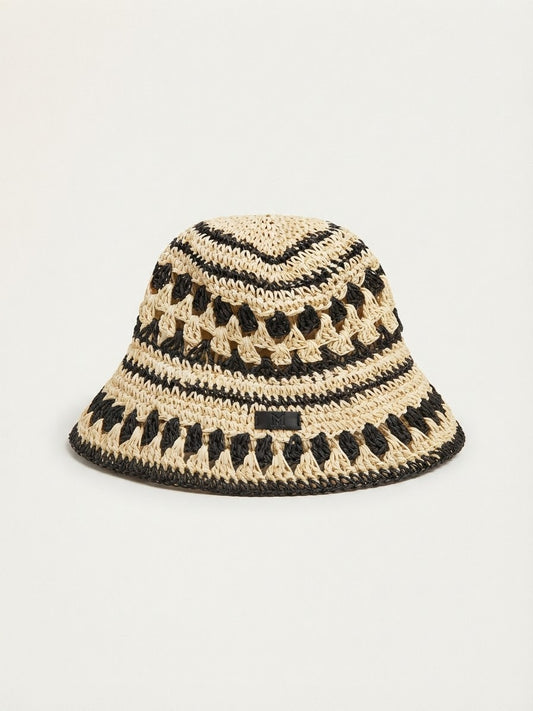Gorro Playa Negro y Beige