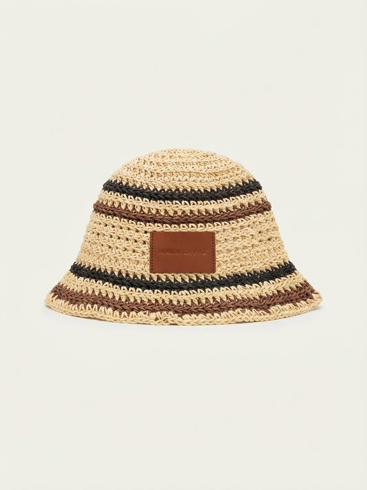 Gorro Playa Marron, Negro y Beige