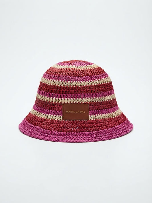 Gorro Playa Rojo y Fucsia