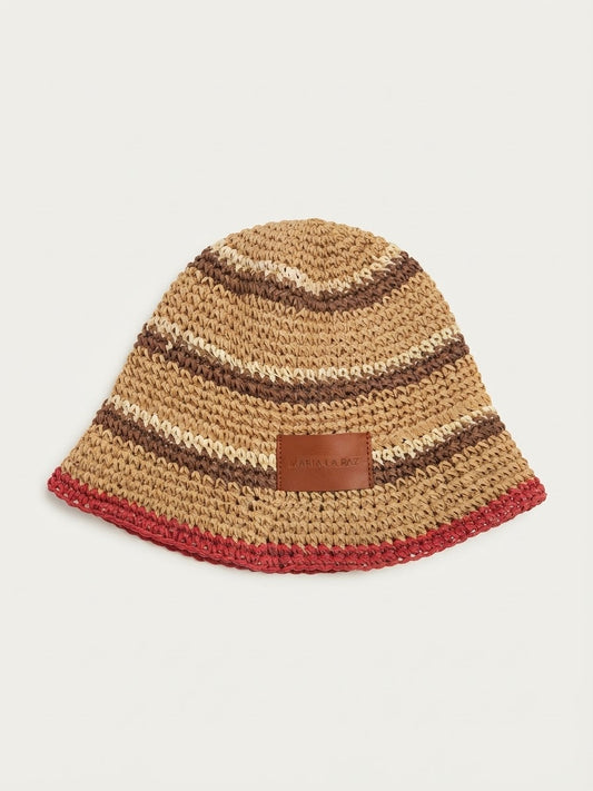 Gorro Playa Marron y Rojo