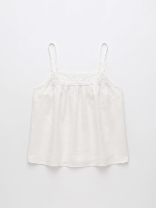Blusa Lencera Lino Blanca