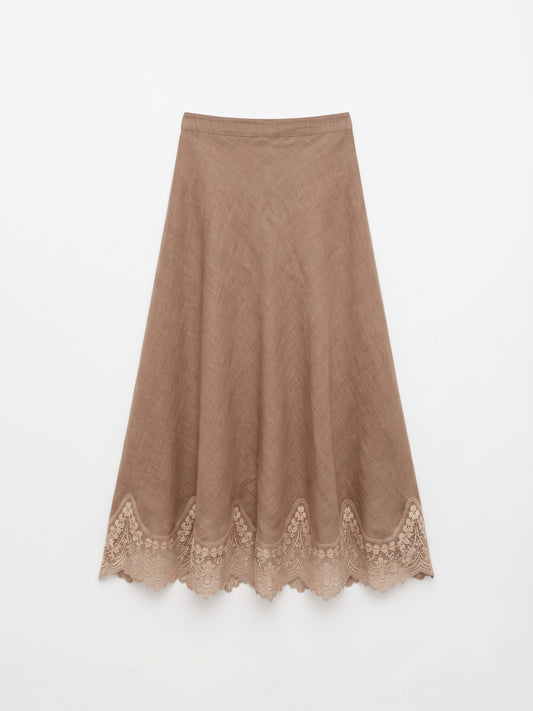 Pollera Lencera Lino Beige
