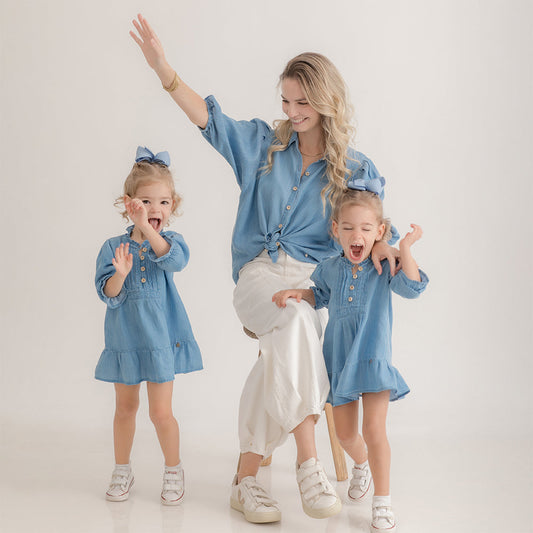 Camisa Caracol Viscosa Denim