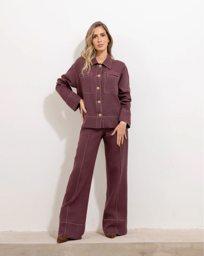 Pantalon Victoria Bordo