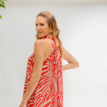 Vestido Lu Zebra Roja