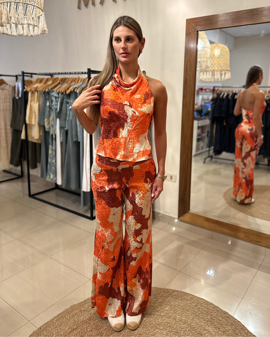 Blusa Iciar Jacquard Print Bordo