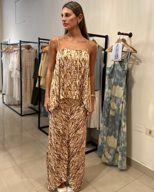 Blusa Cielo Jacquard Print Bordo