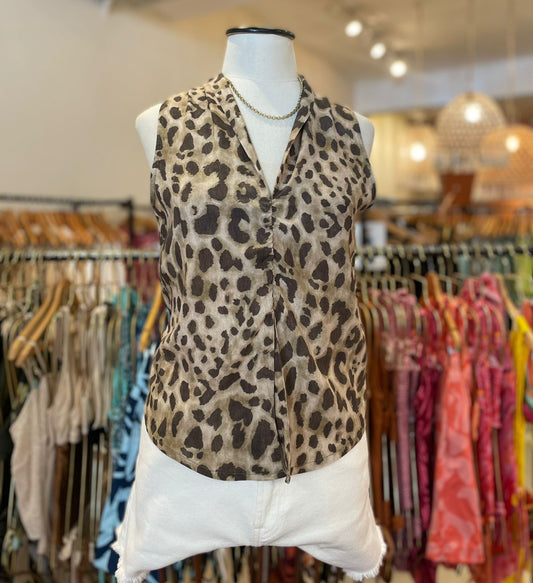 Blusa Raquel Leopardo Marrón