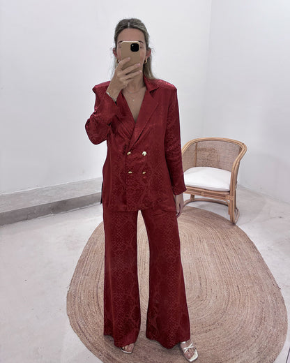 Blazer Gardenia Jacquard Bordo