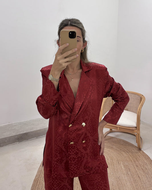 Blazer Gardenia Jacquard Bordo