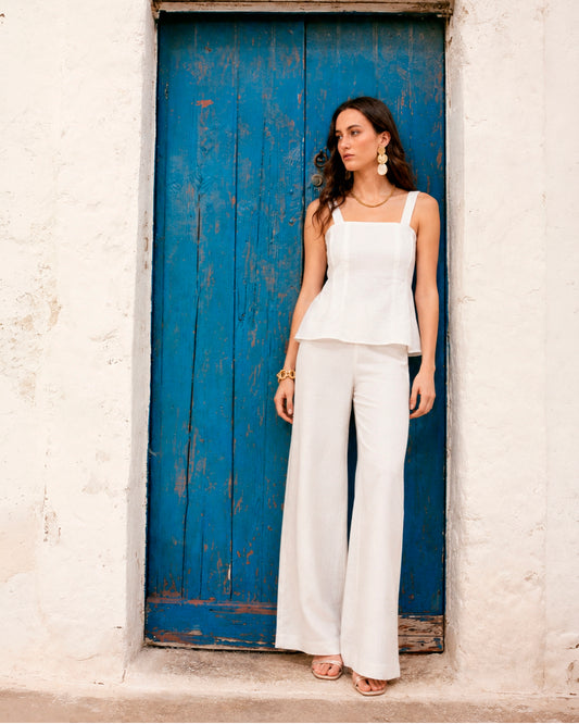 Blusa Elvira Lino Off White