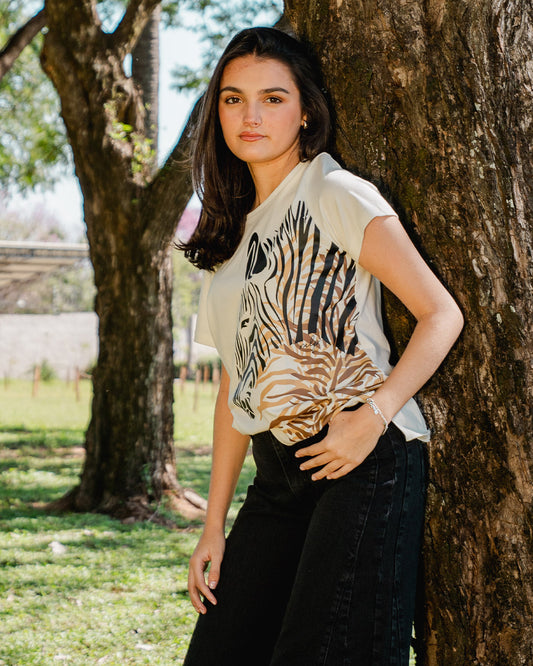 Remera Emilia Natural Cebra