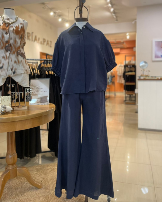 Pantalón Ara Lino Azul