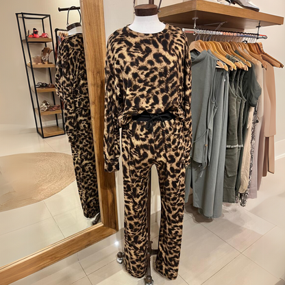 Pantalón Serena Print Beige Y Negro