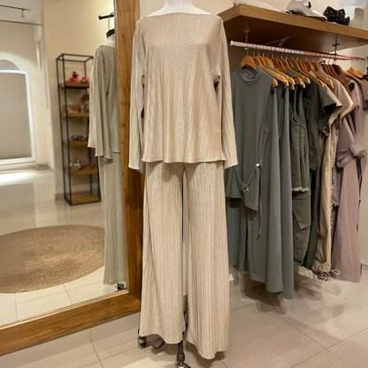 Pantalón Tania Brillito Beige