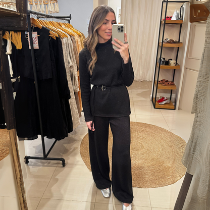 Pantalón Tania Brillito Negro