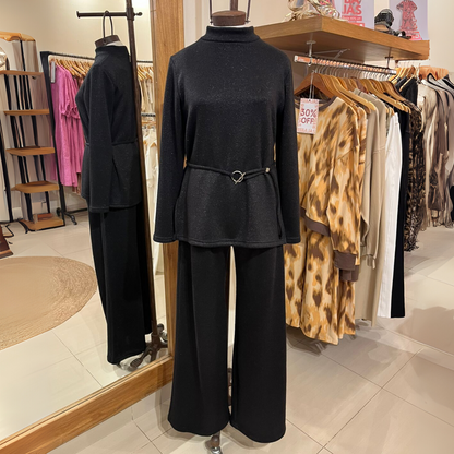 Pantalón Tania Brillito Negro