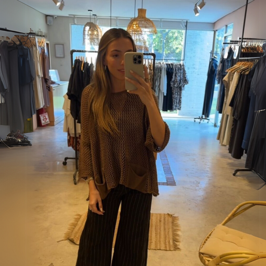 Saco Bolsillos Chocolate