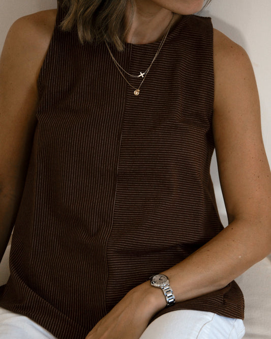 Remera Vera Rayas Chocolate