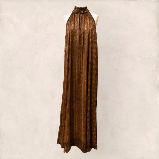 Vestido Lu Plisado Ocre