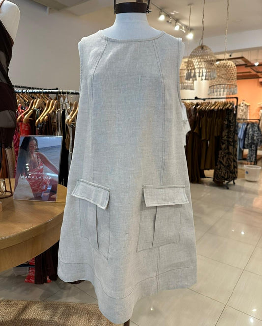 Vestido Marga Lino Beige