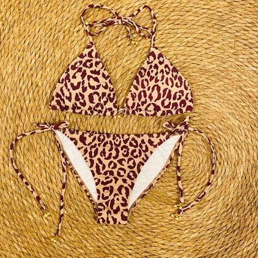 Bikini Triangulo an. print marron