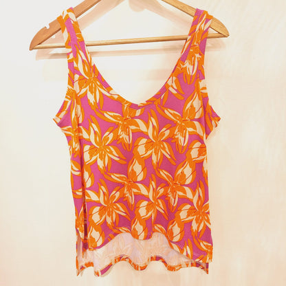 Musculosa escote V orange lila beige