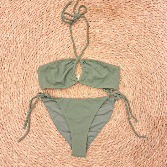 Bikini lila verde textura