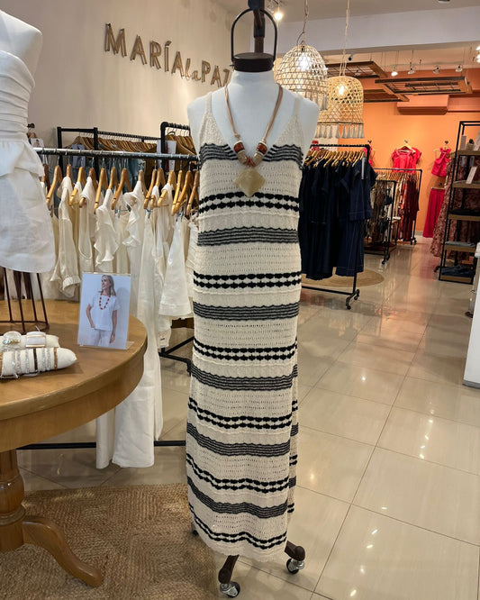 Solera Tejida Natural Y Negra