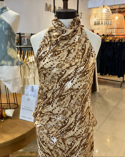 Blusa Iciar Jacquard Print Beige