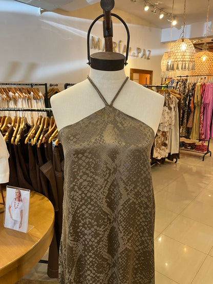 Vestido Diamante Jacquard Verde