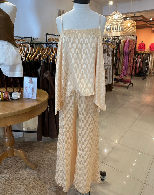 Pantalon Gardenia Jacquard Beige