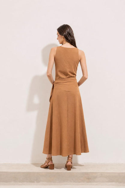 Vestido Rita Rayas Beige