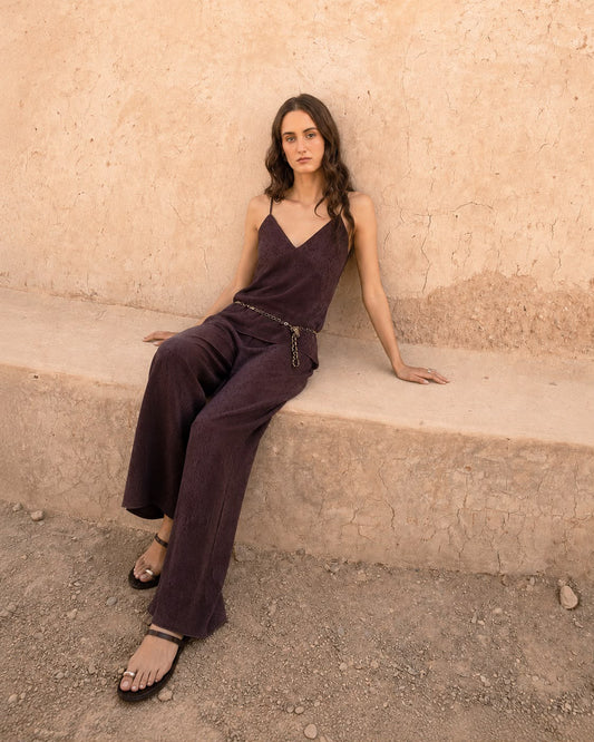 Pantalon Cuca Print Bordo