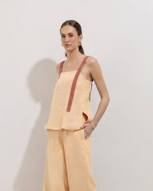 Blusa Filomena Lino Beige