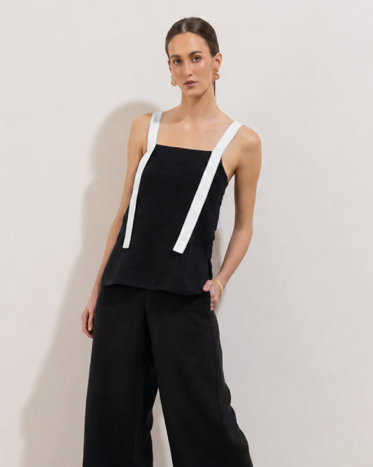 Blusa Filomena Lino Negro
