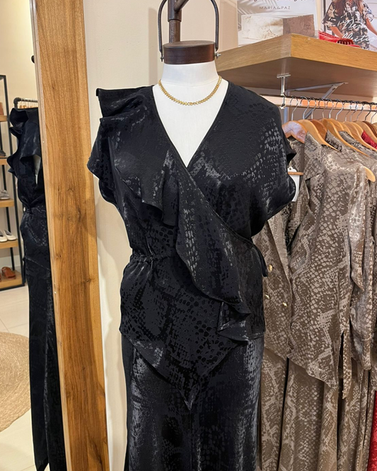 Blusa Jazmin Jacquard Negro