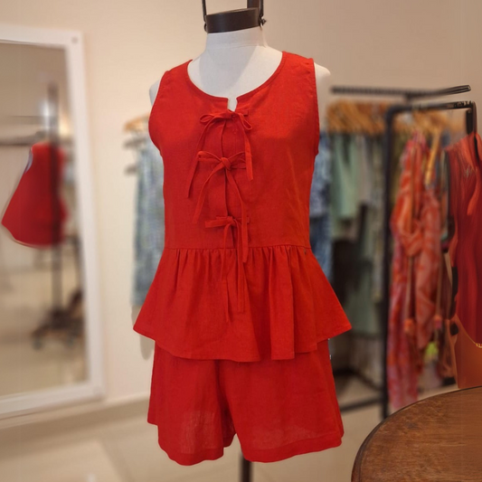 Blusa Lara Lino Roja