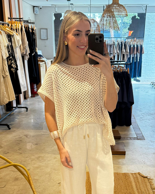 Blusa Tejida Natural