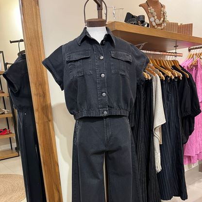 Camisa Isa Denim Negro