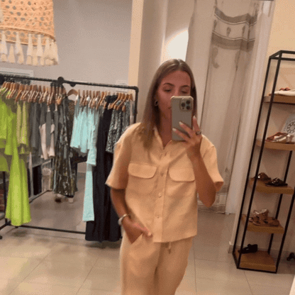 Camisa Pachi Lino Beige