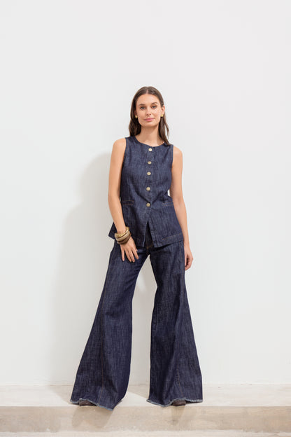Chaleco Oxford Azul Denim