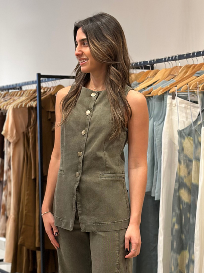 Chaleco Oxford Verde Musgo