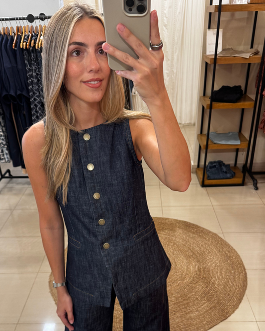 Chaleco Oxford Azul Denim
