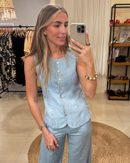 Chaleco Sevilla Celeste Denim