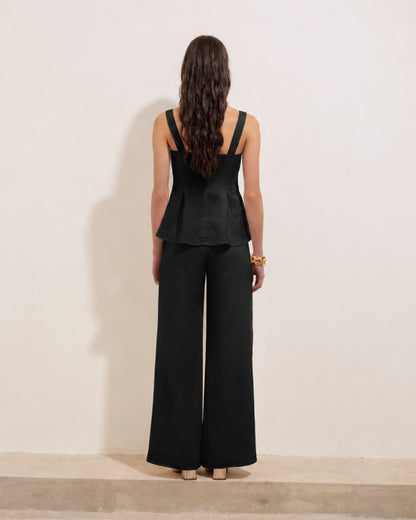 Blusa Elvira Lino Negra