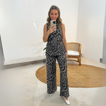 Pantalón Tania Animal Print  Negro