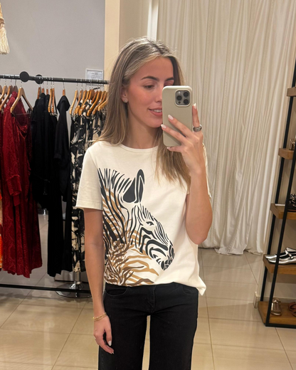 Remera Emilia Natural Cebra