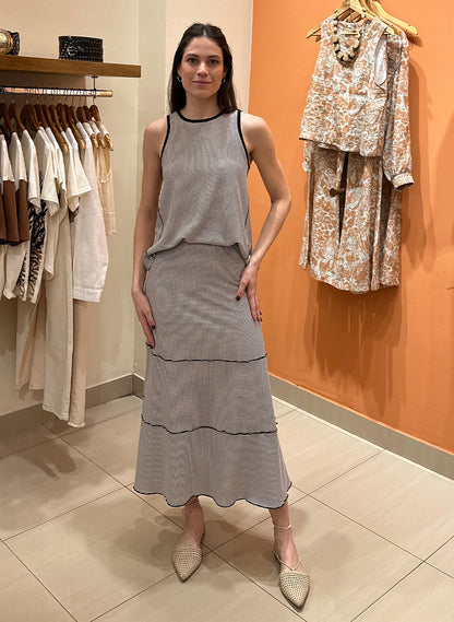 Pollera Jimena Negra y Blanca