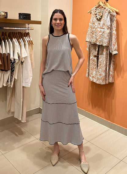 Pollera Jimena Negra y Blanca